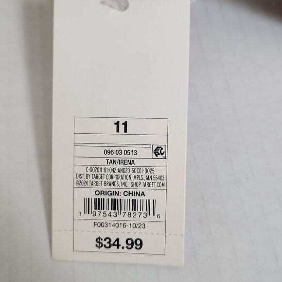 A New Day Women's Size 11 Tan Irena Strappy Open Toe Kitten Heels NWT - Picture 6 of 6